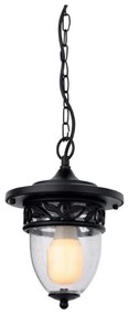 Redo 9399 - Lampadario da esterno a sospensione con catena BASEL 1xE27/42W/230V IP44 nero
