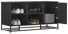 Scarpiera Nera 100x40x53,5 Cm İn Truciolato E Metallo /