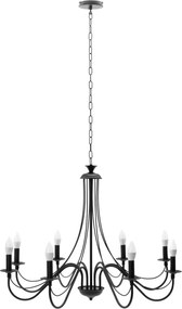 LAMPADA DA SOFFITTO PENSILE RUSTICA APP648-8CP NERA