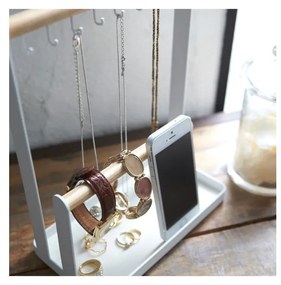 Piedistallo multifunzione bianco con dettagli in faggio Tosca - YAMAZAKI