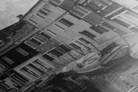 Quadro su tela – Case in bianco e nero in città