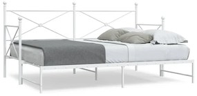 Divano Letto Estraibile Senza Materasso Bianco 90x200cm Acciaio /