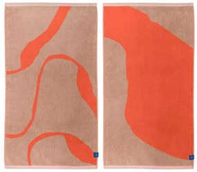 Asciugamani arancio/marrone chiaro in set da 2 in cotone biologico 50x90 cm Nova Arte - Mette Ditmer Denmark