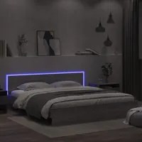 Giroletto con Testiera e LED Grigio Sonoma 180x200 cmcod mxl 109500