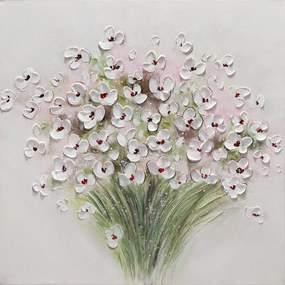 Dipinto su tela Mazzo Fiori, rosa 60 x 60 cm