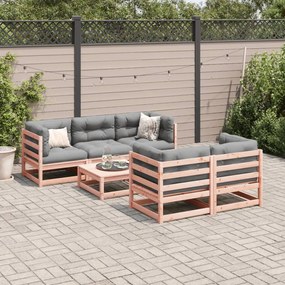 Set divani da giardino 6 pz in legno massello abete douglas