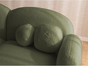 Divano angolare verde (con penisola a destra/con chaise lounge) con rivestimento in bouclé Orbit – Ropez