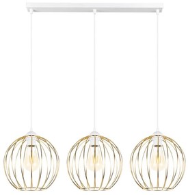Lampadario a sospensione con filo MATT 3xE27/60W/230V bianco/oro