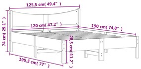 Giroletto 120x190 cm Legno Massello di Pino