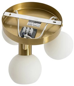Faretto da soffitto dorato con vetro opalino 3 luci orientabile - Anouk