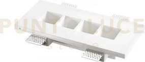 Incasso hive bianco 4 luci attacco gu10 mini 27x12x4,5cm in gesso v...