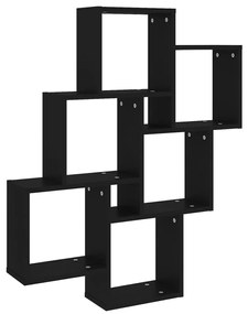 Mensola da parete a cubo nera 78x15x93 cm in truciolato