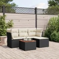 Set Divani da Giardino 5 pz con Cuscini in Polyrattan Nerocod mxl 116355