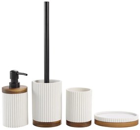 Dispenser di sapone in poliresina bianca Niagara - douceur d'intérieur