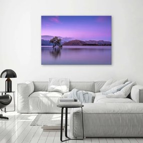 Quadro su tela, Paesaggio albero viola  Dimensioni Tappeti 120x80