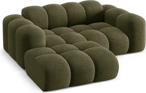 Divano angolare verde (con penisola a sinistra/con chaise lounge) con rivestimento in ciniglia Treno – Cosmopolitan Design