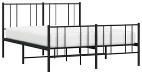 Giroletto con testiera e pediera metallo nero 140x190 cm