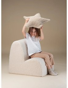 Poltrona per bambini color crema con rivestimento in bouclé Cloud – Wigiwama