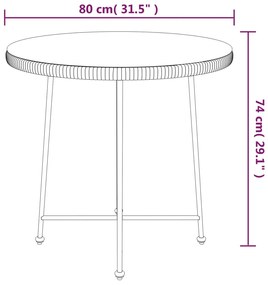 Set da Pranzo da Giardino 5 pz in Polyrattan