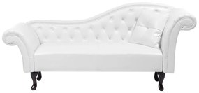 Chaise longue vintage destra in pelle sintetica bianca LATTES Beliani
