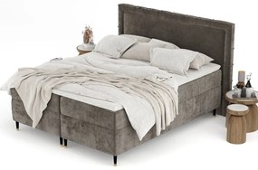 Letto boxspring grigio scuro con spazio contenitivo 160x200 cm Voyage - Maison de Rêve