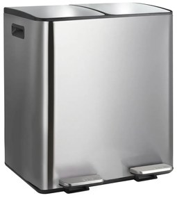 Cestino per la spazzatura color argento opaco in acciaio per raccolta differenziata/con pedale 2x20 l Aliya – Spirella