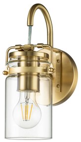 Applique Contemporanea Brinley Acciaio Ottone Spazzolato 1 Luce E27