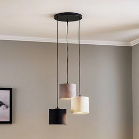 EMIBIG LIGHTING Lampada a sospensione Jari a 3 luci rotonda nero-bianco-grigio