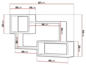 Mensola TRIO 54x87 cm beige/bianco