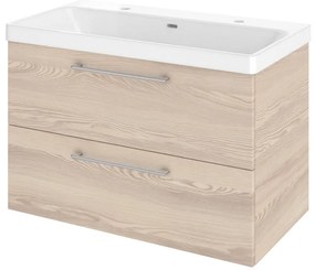 Mobile da bagno sospeso sotto lavabo L 90 x H 58 x P 46 cm marrone opaco, 2 cassetti SENSEA Remix