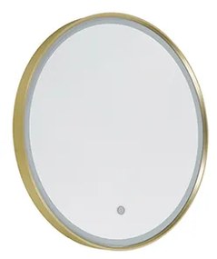 Specchio da bagno oro 50 cm con LED dimmerabile a 3 livelli con touch rotondo - Miral