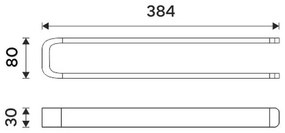 NIMCO NK 30098-26 - Appendiabiti da parete NIKAU 39 cm cromo lucido