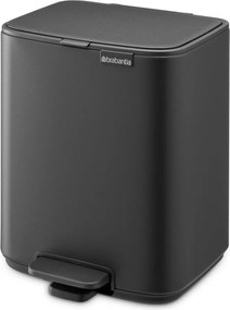 Cestino per la spazzatura grigio scuro in acciaio con pedale 7 l Bo – Brabantia