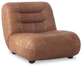 Poltrona marrone cognac con rivestimento in pelle Wyatt – Dutchbone