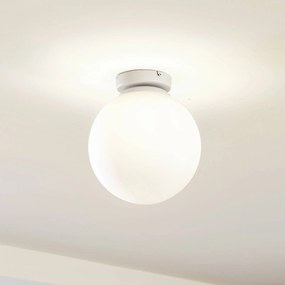 Plafoniera soffitto Meriala Lindby, dimmerabile, Bianco / Opale, Soggiorno / Sala da pranzo, Vetro, Plafoniera