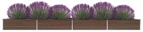 Letto Rialzato Giardino İn Acciaio Zincato 600x80x45 Cm Marrone /