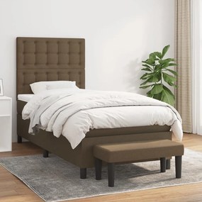 Giroletto A Molle Con Materasso Marrone Scuro 90x200 Cm Tessuto /