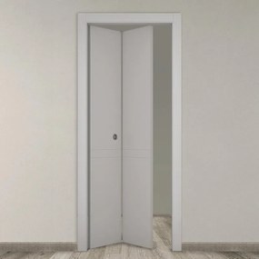 Porta pieghevole a libro simmetrica Clean grigio L 70 x H 210 cm sinistra