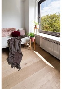 Plaid Flanelo marrone scuro, 170 x 130 cm - Tiseco Home Studio