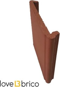 Coprimuro doppio toro interno 20,5 cm in cotto trattato Cotto Furnò Rosato Natura Kwikdry