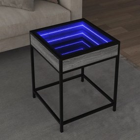 Tavolino Da Salotto Con Led Infinity Grigio Sonoma 40x40x51 Cm /