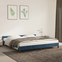 Giroletto con Testiera Blu Scuro 200x200 cm in Velluto 347595