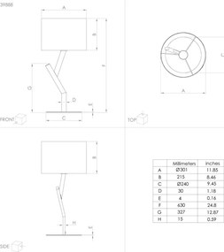 Eglo 39888 - Lampada da tavolo BALNARIO 1xE27/40W/230V