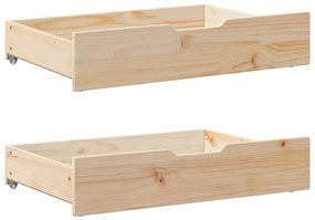 Cassettoni Da Letto Con Ruote 2 Pz 80x55x16 Cm İn Legno Di Pino /