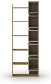 Libreria in rovere decorato in nero e naturale 60x168,5 cm Eladi - Marckeric