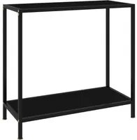 Tavolo Consolle Nero 80x35x75 cm in Vetro Temperato 322832