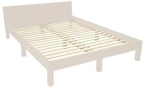 Letto matrimoniale beige in legno di faggio con griglia 140x200 cm Dabi - Ragaba