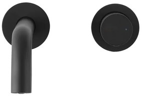 Miscelatore lavabo a muro nero opaco senza leva in acciaio inox Gemini