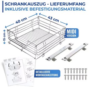 Ripiano estraibile in acciaio inox Slide, 51 x 40 cm - Maximex
