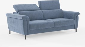 Capri divano letto di design con piedini alti - poggiatesta reclinabili in raffinato tessuto effetto velluto smacchiabile T30